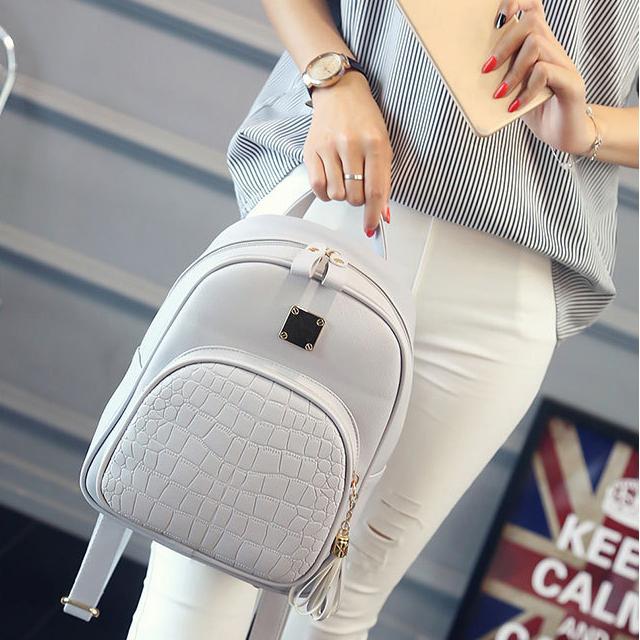 [HCM]Balo Nữ Siêu Xinh Vân Cá Sấu Xám