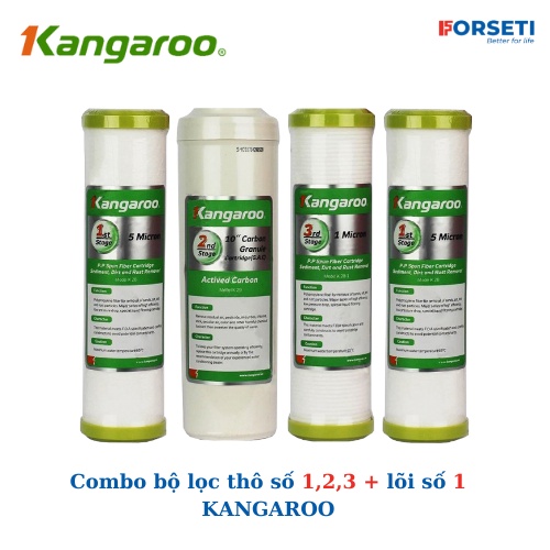 Combo 4 lõi lọc ( Bộ lọc thô số 1,2,3 + lõi số 1) cho máy lọc nước KANGAROO