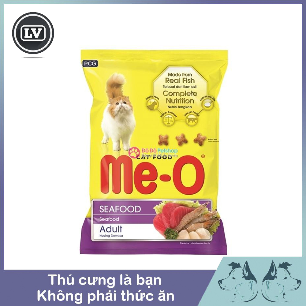 Combo 5 gói thức ăn cho mèo lớn Me-O vị hải sản 350g - Dạng túi