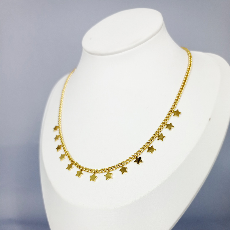 Star and moon necklace star chain