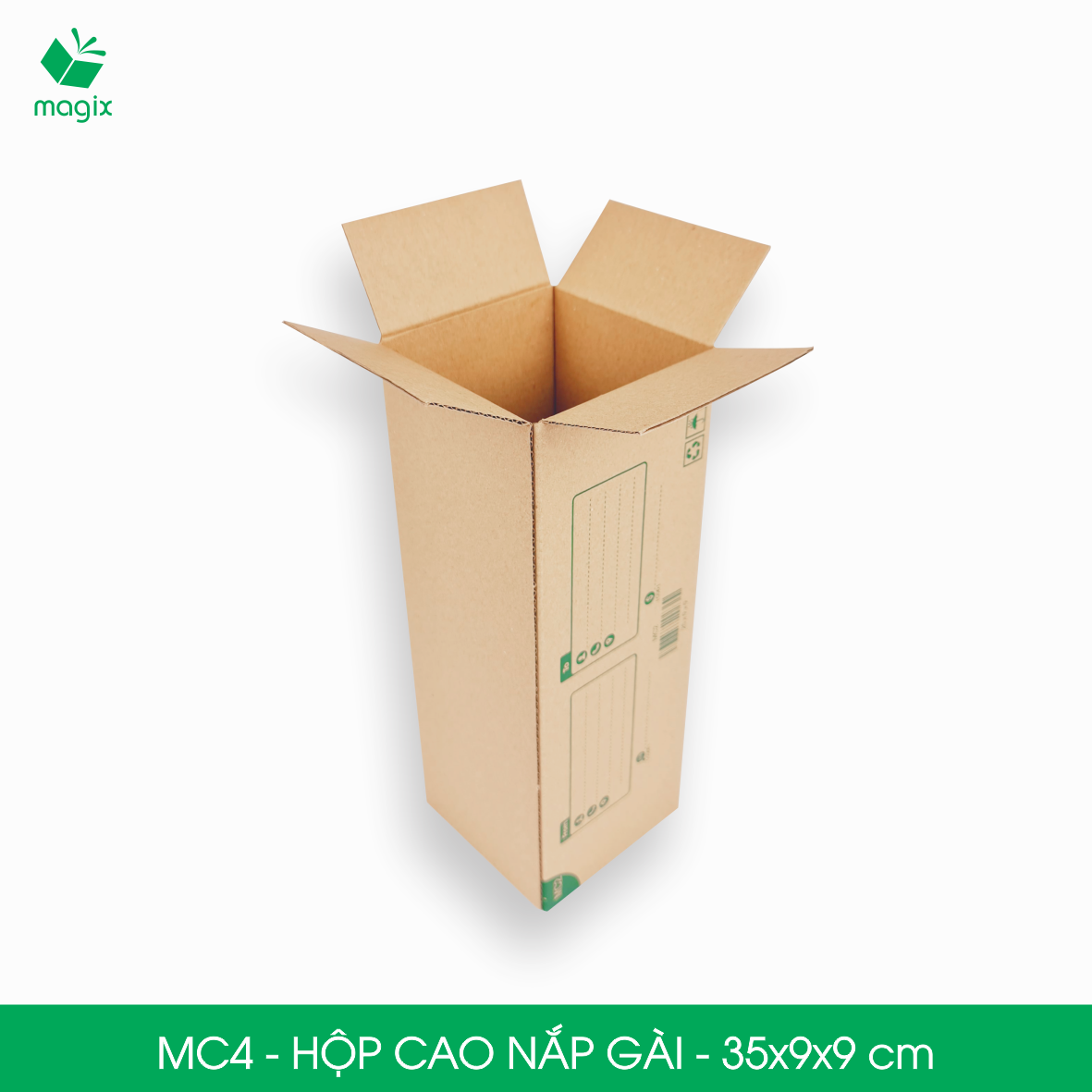 MC4 - 35x9x9 cm - 60 hộp dài - Hộp carton đóng hàng, hộp nắp gài, hộp quà | Magix Packaging