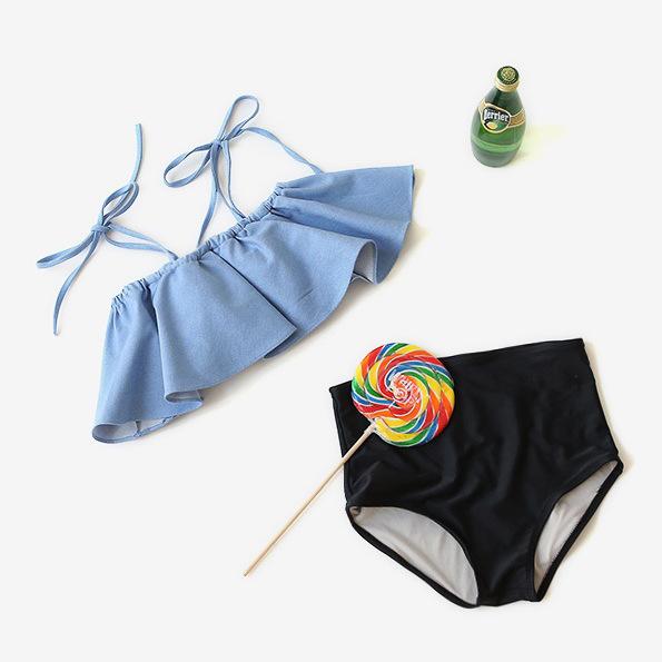 Đồ bơi nữ voan bèo xanh- Set bikini 2 mảnh (ảnh thật)
