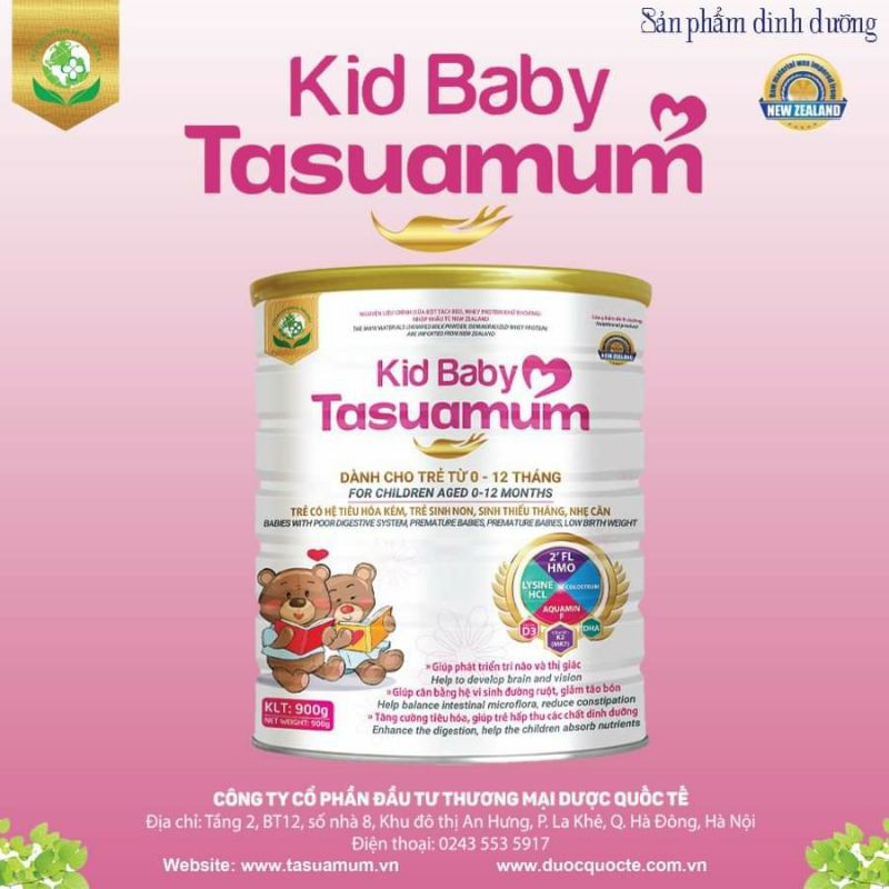 [ HÀNG CHÍNH HÃNG  ] Sữa Bột KID BABY  TASUAMUM 900g