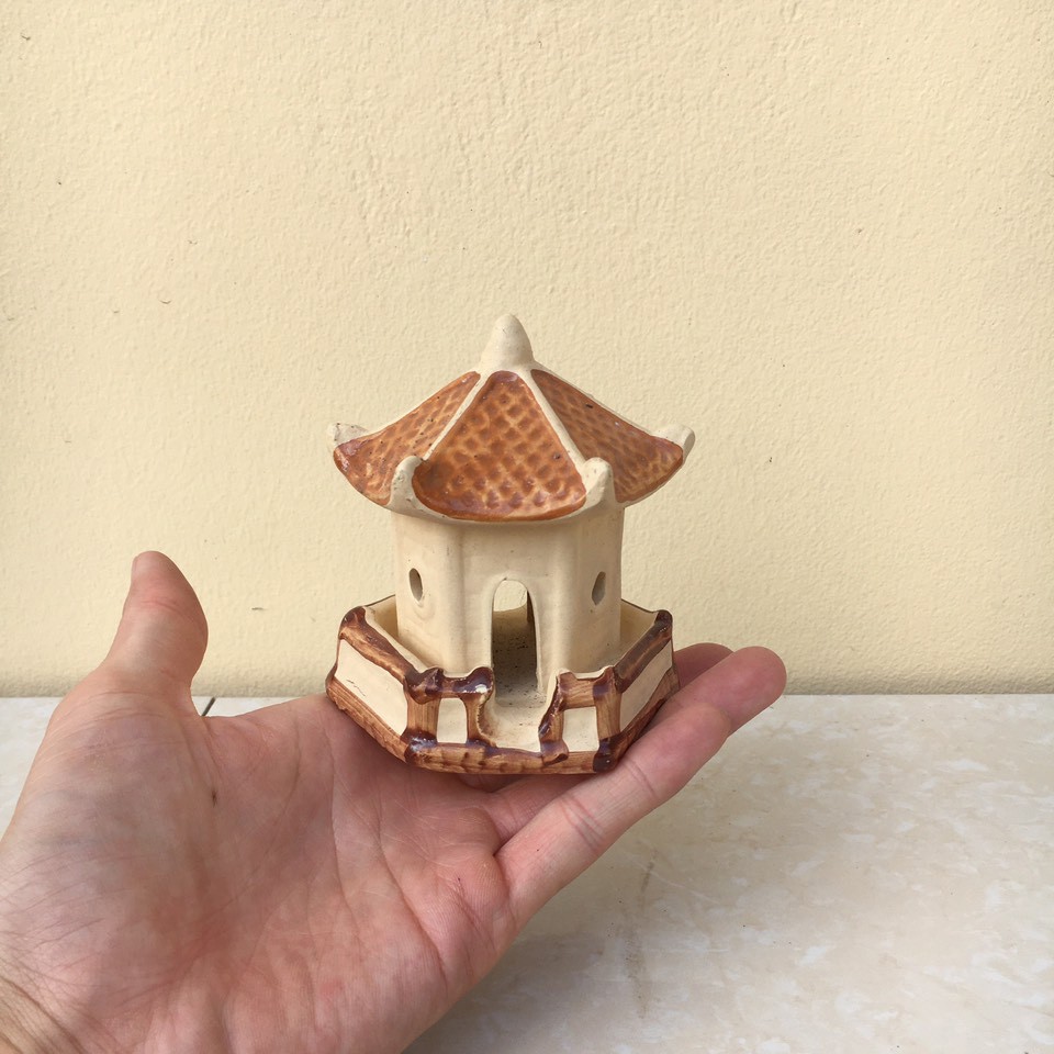 Tiểu cảnh Chùa Tròn mini gốm Bát tràng 1 size TC-23