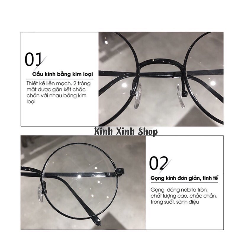 Kính Mắt tròn xoe retro Korea cao cấp (Nhiều Màu)