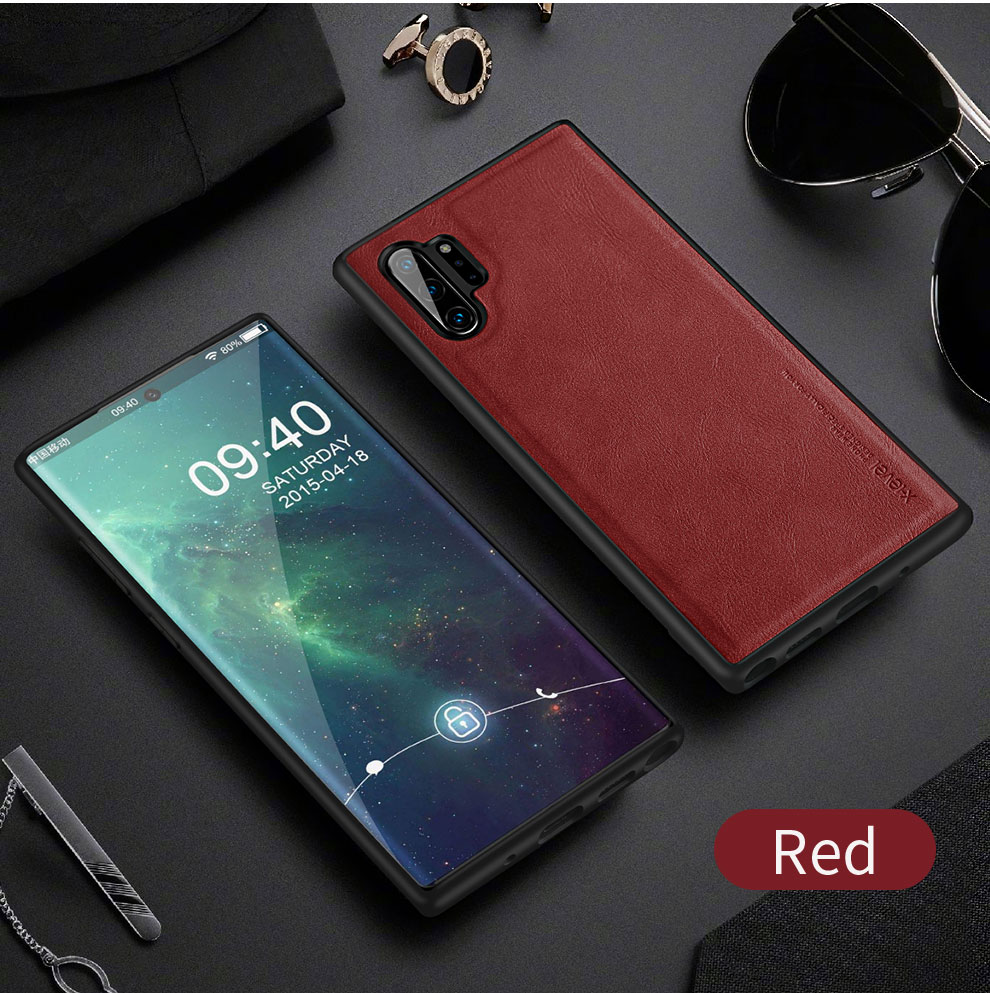 Ốp lưng X-Level cho Samsung Galaxy Note 10 Plus vân da, cao cấp