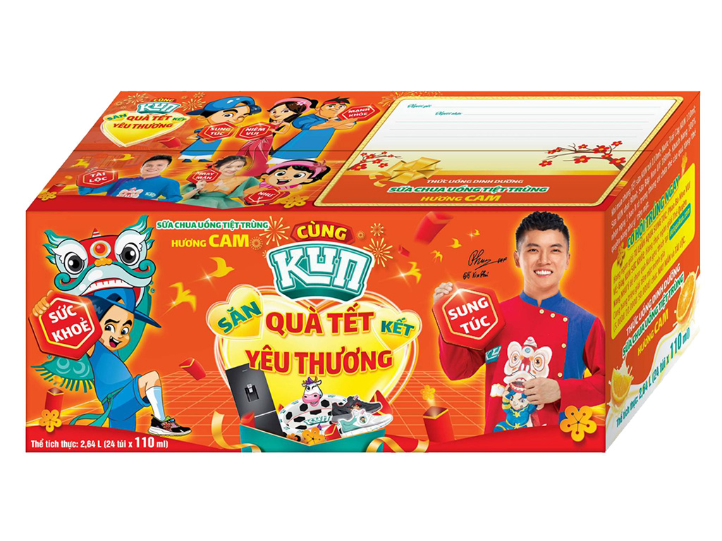 Thùng 24 Bịch Sữa Chua Tiệt Trùng Kun 110ml/Bịch