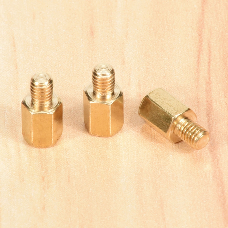 10 Pcs PC PCB Motherboard Brass Standoff Hexagonal Spacer M3 6+4mm