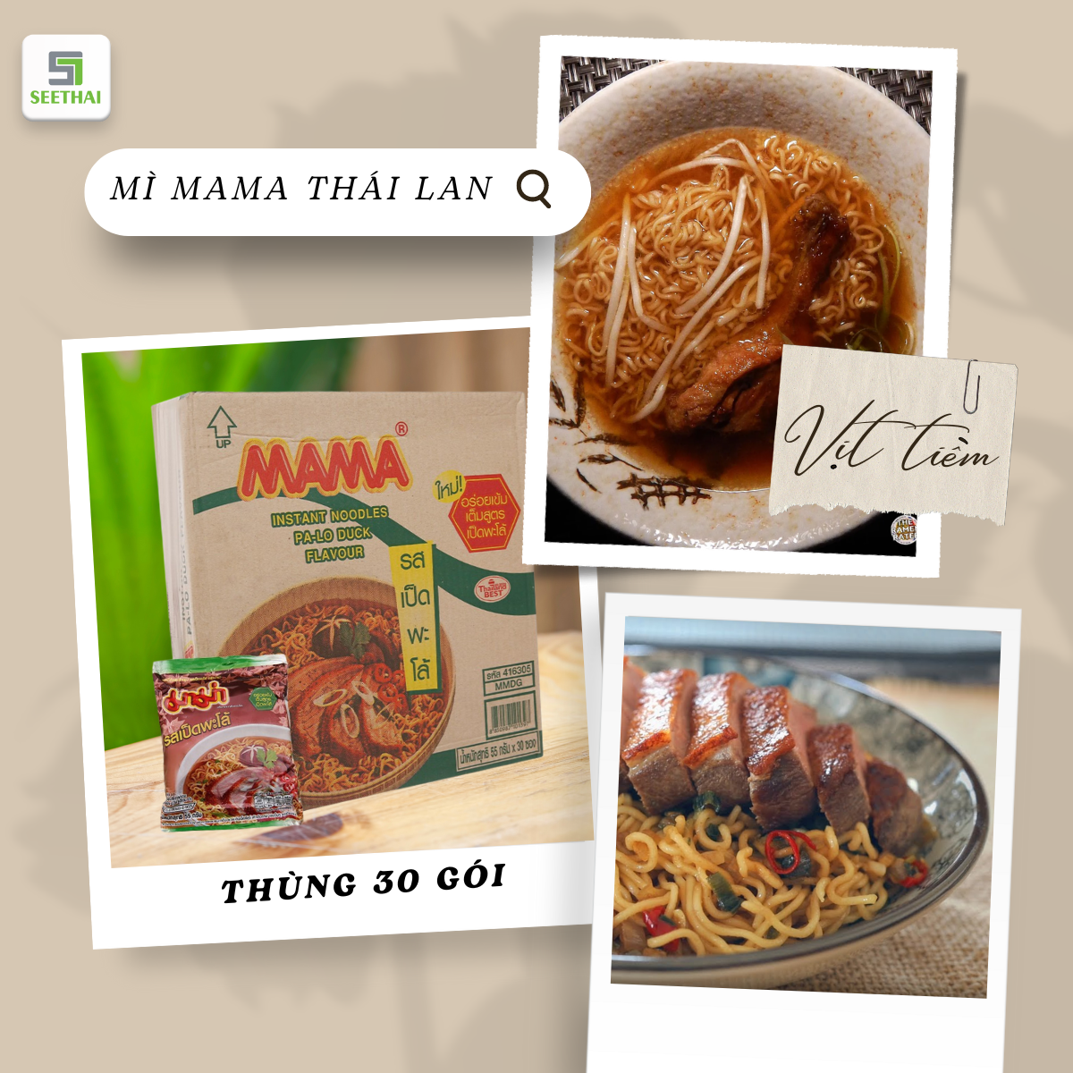 Thùng mì MAMA Thái Lan mì ăn liền 30 gói