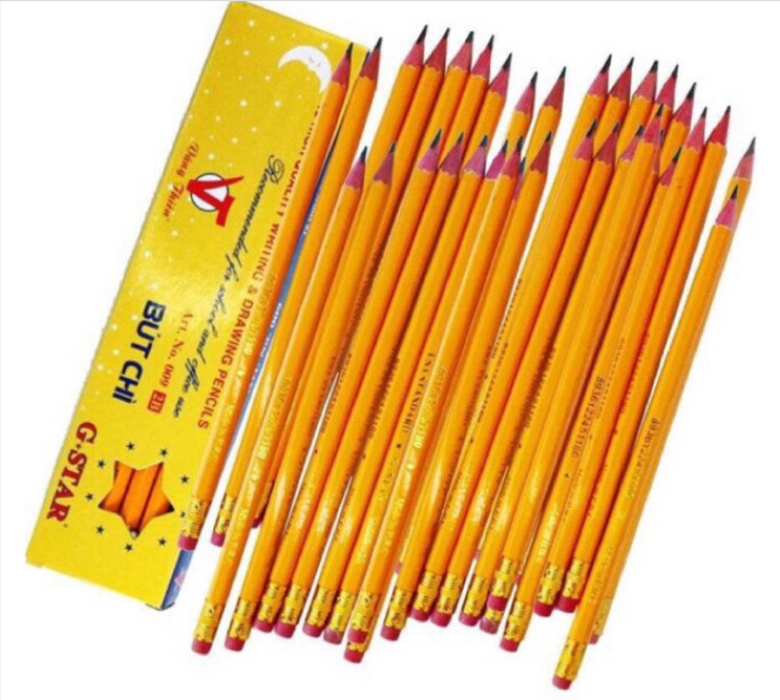 Bút chì chuốt 2B G-Star thân vàng có gôm