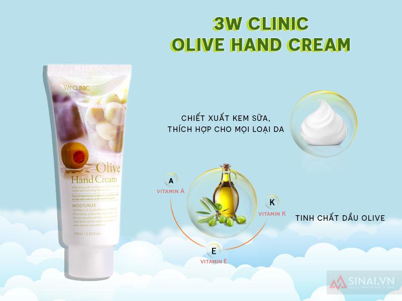 kem dưỡng da tay olive 3w clinic olive hand cream 100ml 4