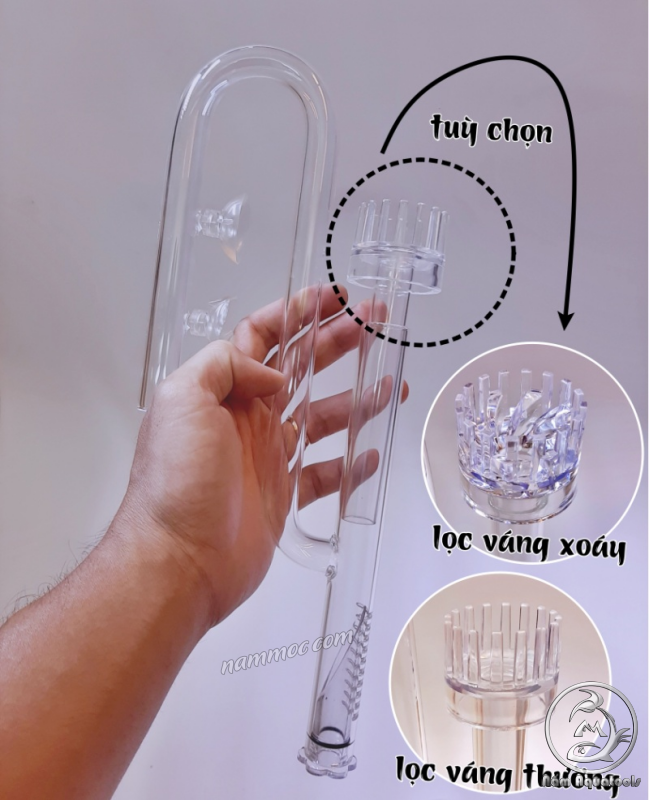 Bộ IN-OUT Thuỷ Tinh F16 Có Lọc Váng Xoáy | InOut Dùng Cho Lọc Thùng Hồ Cá Thuỷ Sinh