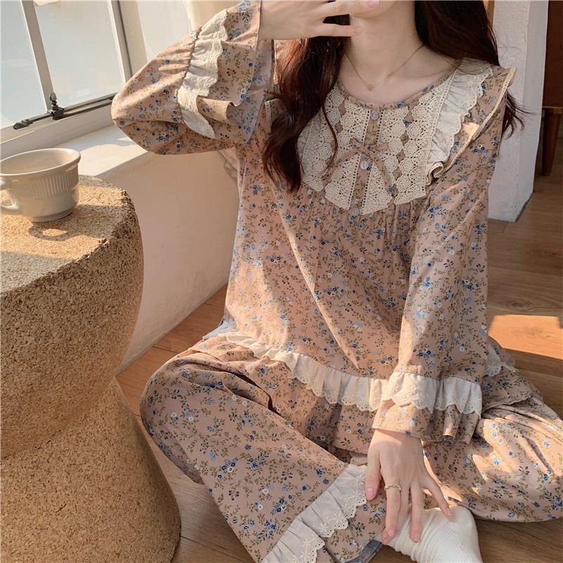 Set bộ mặc nhà hoa nhí vàng đồng quảng châu