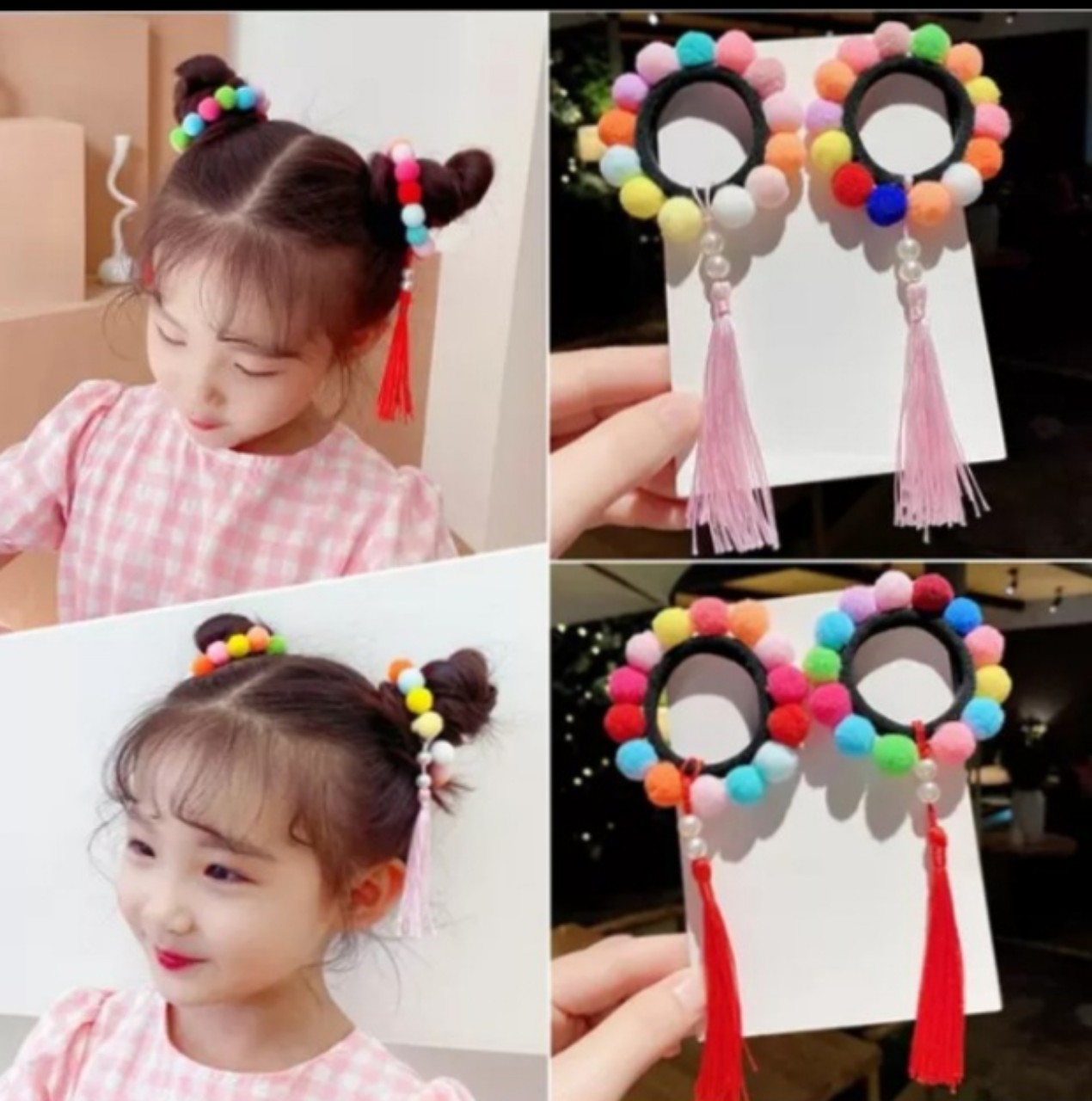 [HCM]Combo 2 vòng cột tóc săc màu cực kì  đáng yêu cho bé