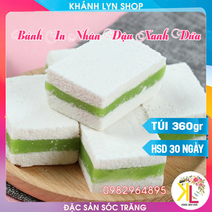 [HCM]BÁNH IN NHÂN ĐẬU XANH DỨA TÂN HUÊ VIÊN - TÚI 360GR (6 Cái) - Đồ ăn vặt NGON BỔ RẺ TỐT cho sức khỏe