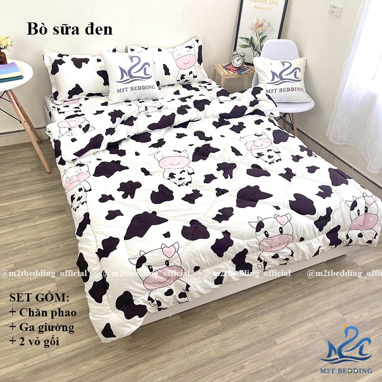 Chăn phao siêu nhẹ Cotton poly M2T Bedding, mền phao dày ấm, họa tiết đáng yêu