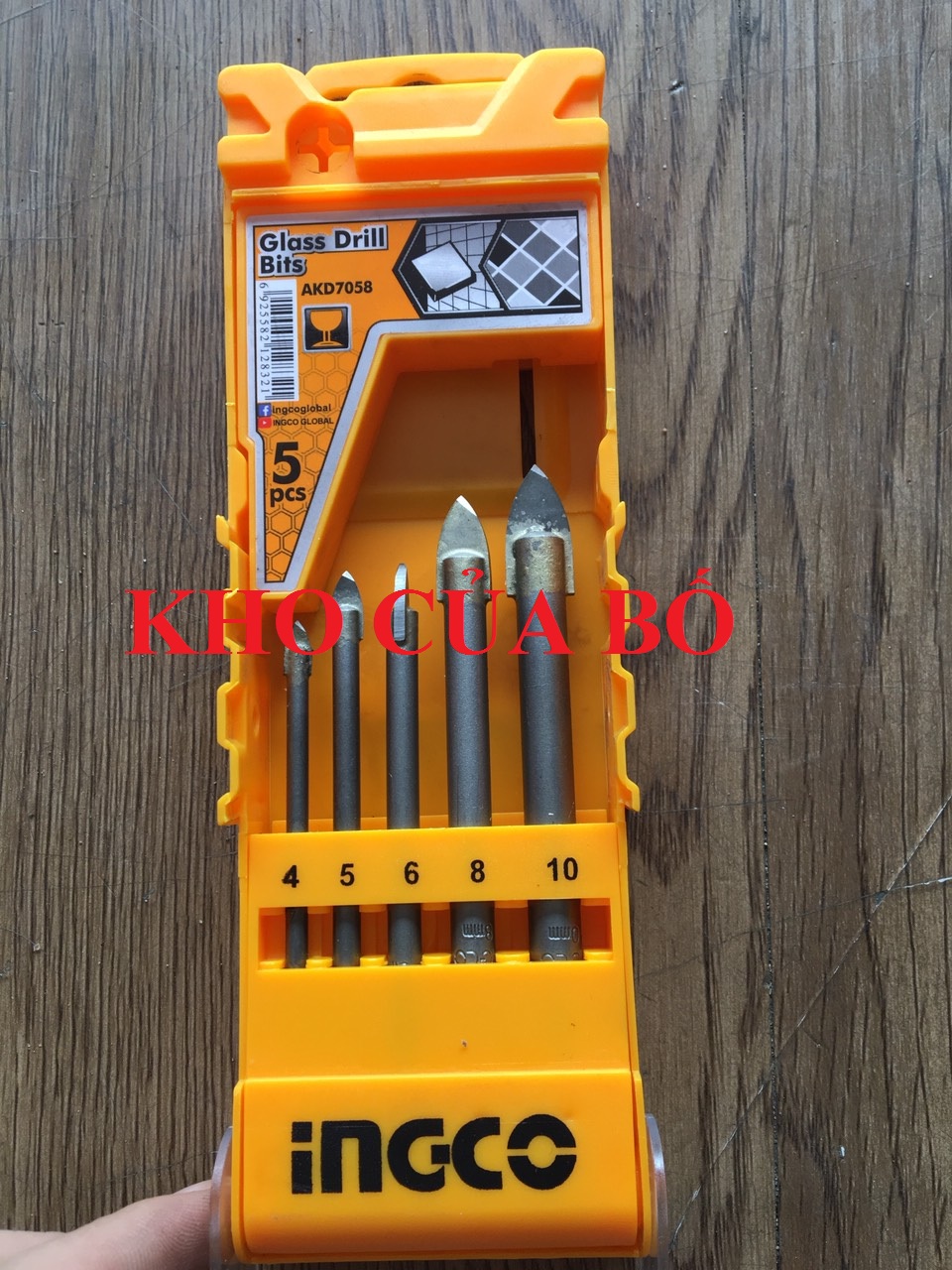 Bộ 5 mũi khoan kiếng ingco AKD7058