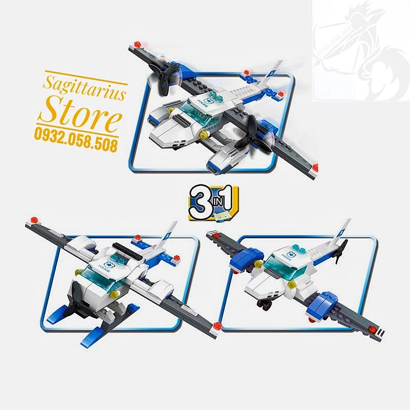 [HCM]Bộ Lego Wange 51014 Lắp Ráp Thủy Phi Cơ Police ( 174 Mảnh )