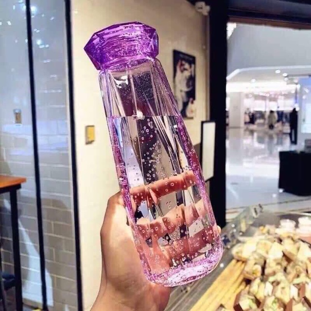 Bình Thuỷ Tinh Kim Cương Đựng Nước 400ml
