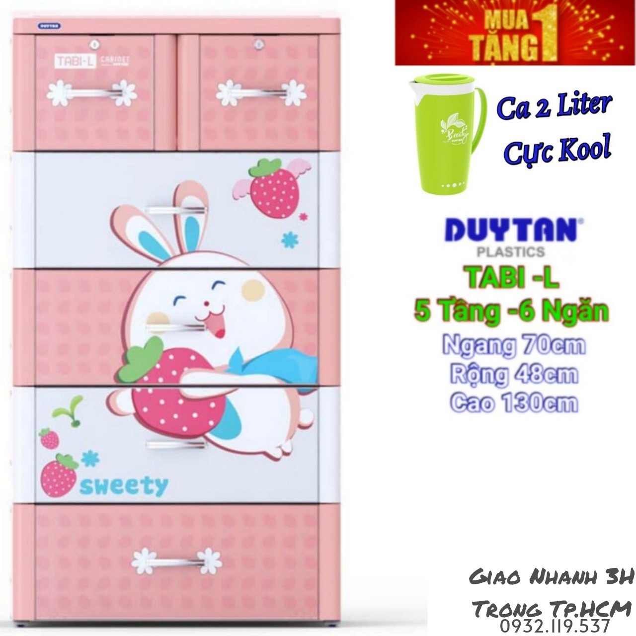 [HCM]Tủ nhựa duy tân TABI-L CÚN CON ( SIZE LỚN NHẤT )