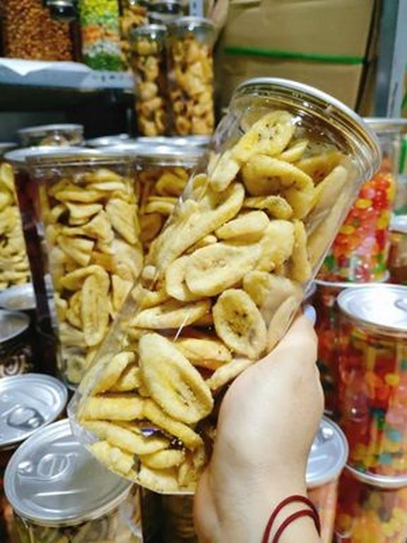 Chuối sấy giòn lon pet 250g - siêu ngon