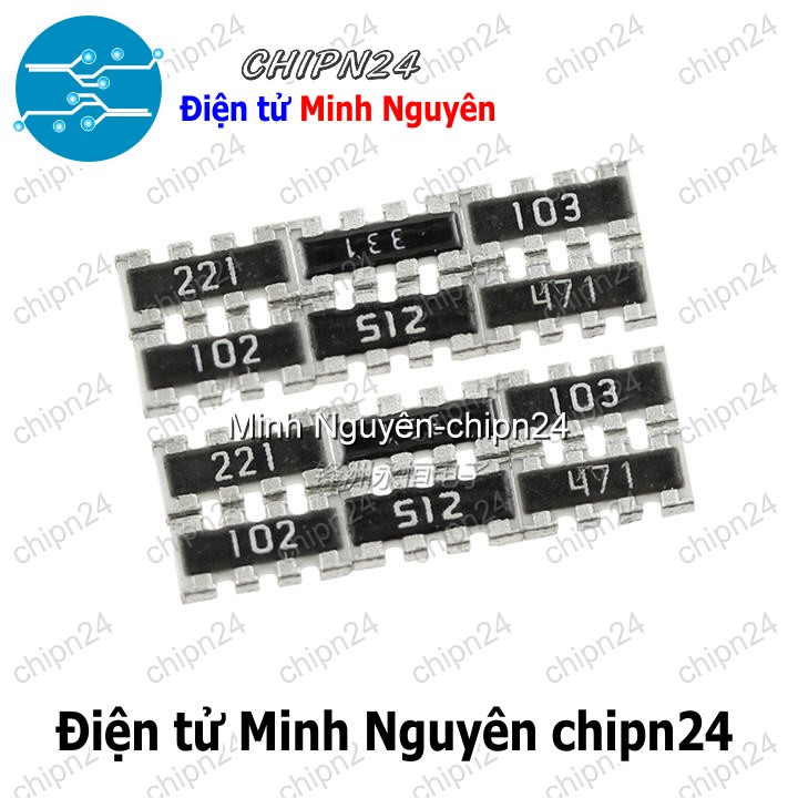[10 con] (K388) Trở Băng 0603x4 8P4R (100R/1K/10K/4.7K/5.1K/51R/22R)- [Chọn Loại] - HHH.00064