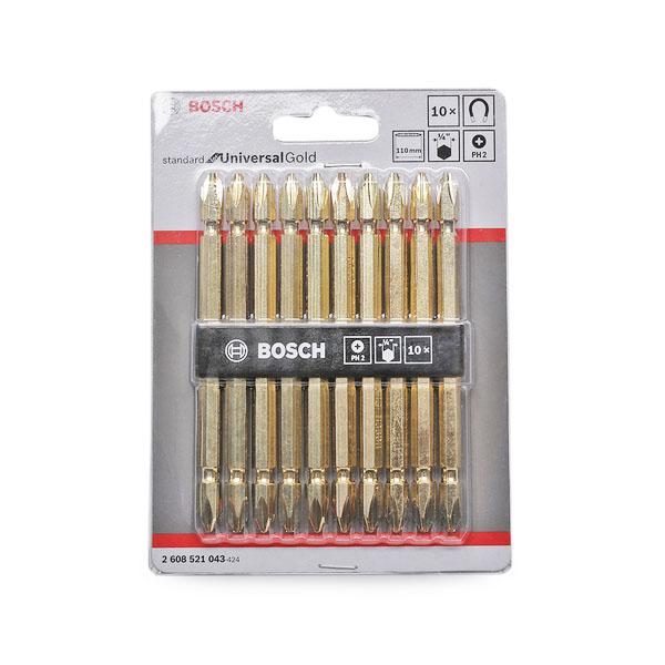 10 đầu vặn vít Bosch (PH 2 - 110 mm) 2608521043 - Màu vàng