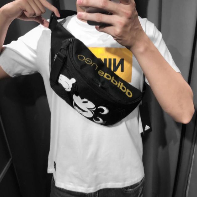 Túi Adidas bao tử Mickey [2 màu] [unisex]
