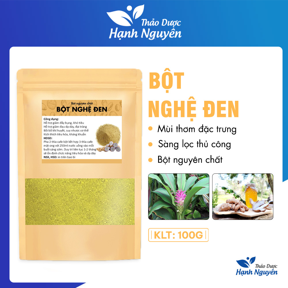Bột nghệ đen nguyên chất 100g, hỗ trợ tốt cho tiêu hóa, giảm đau dạ dày, đại tràng, làm đẹp da