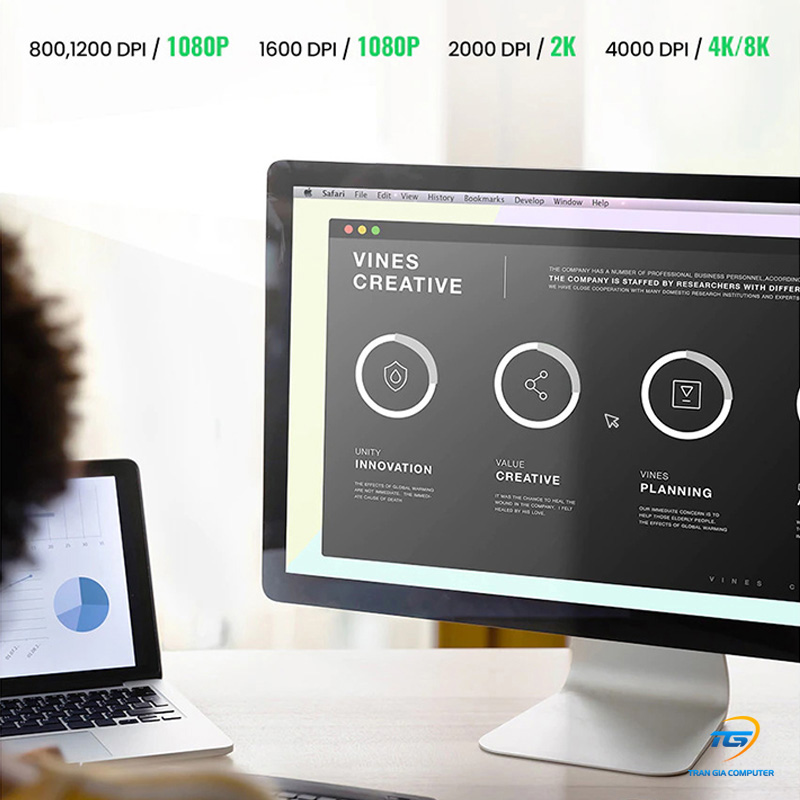 Chuột không dây 2.4G Silent Click 4000 DPI cao cấp Ugreen 15063