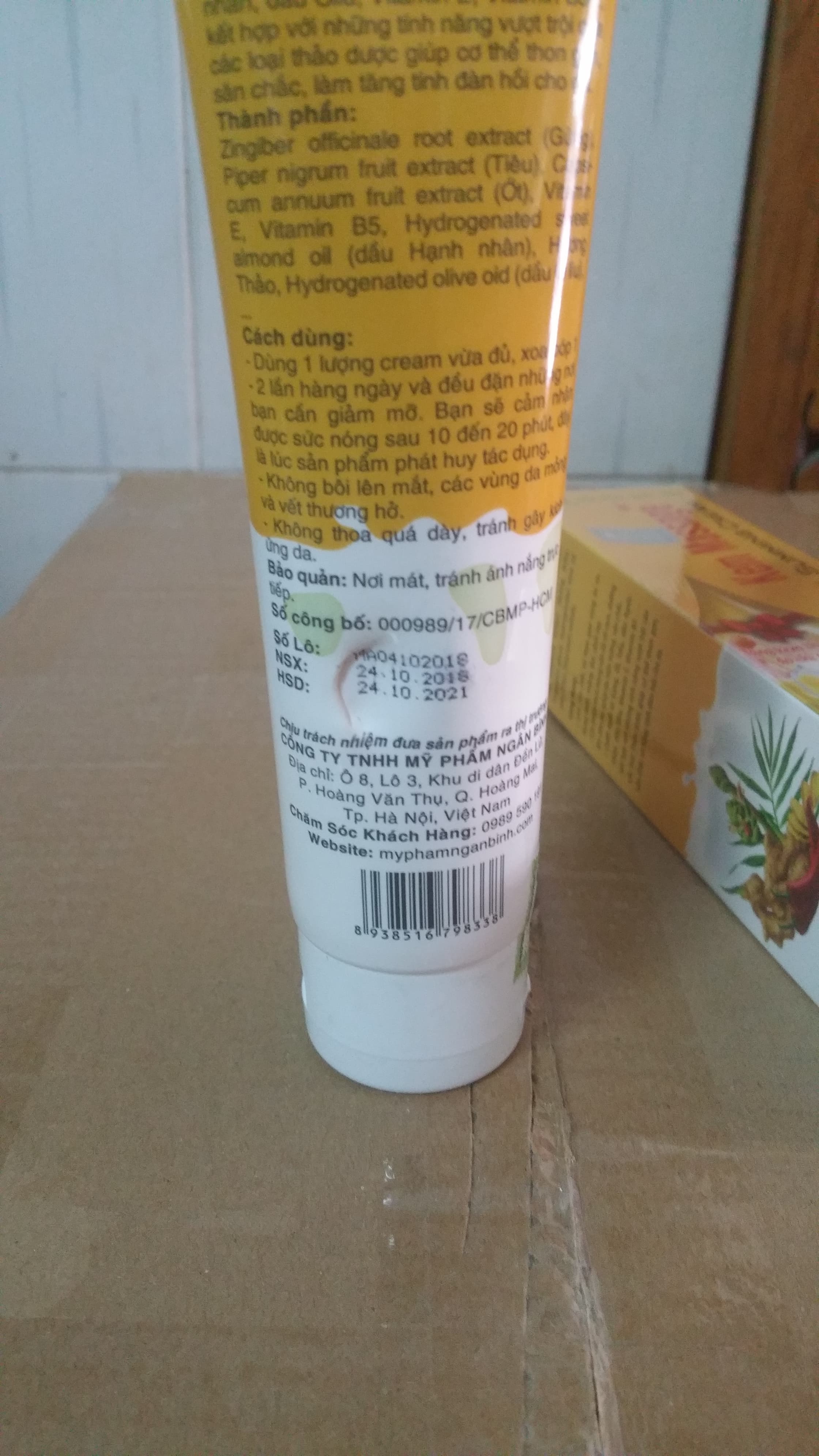 Kem tan mỡ Gừng Ớt Ngân Bình 150g