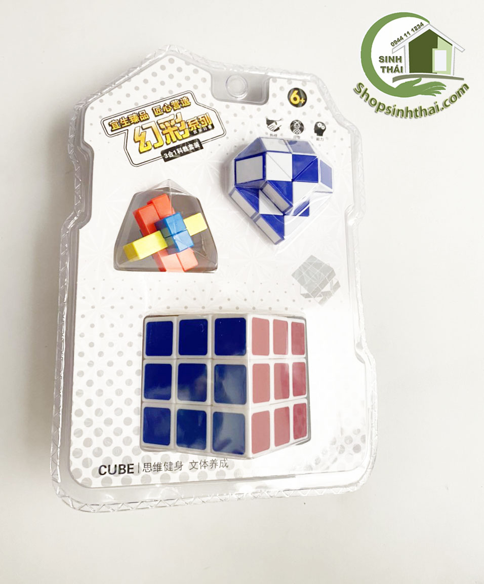 Vỉ 3 cục rubik 3x3 to nhỏ
