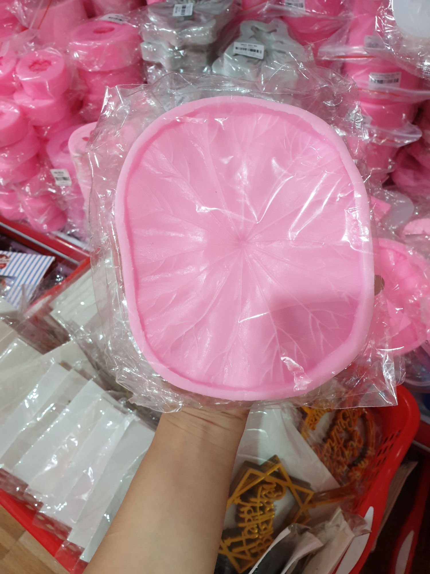 Khuôn Silicon Lá Sen Lớn Có Gờ