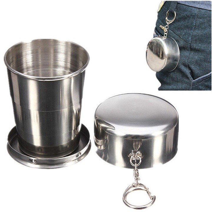 cốc uống nước inox  gấp gọn 2022