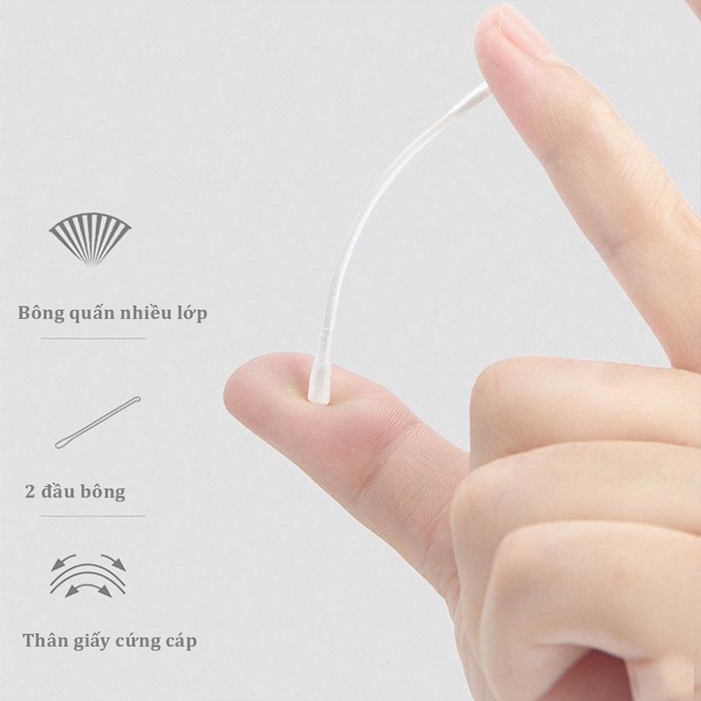 Tăm bông cho bé sơ sinh V-Coool, hộp 200 que