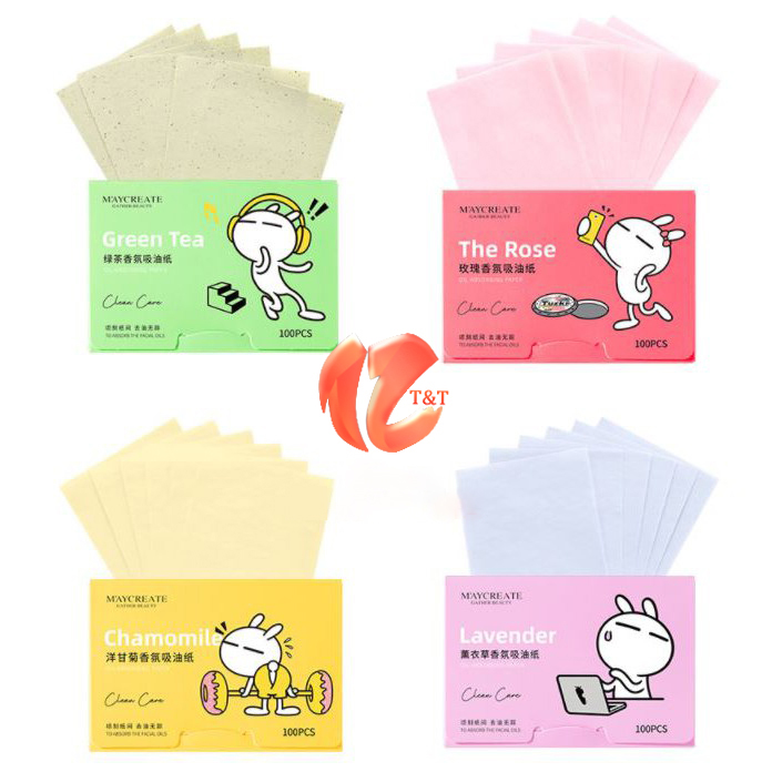 (Chính hãng) Giấy thấm dầu cao cấp 100 miếng Maycreate ( Mẫu Mới )