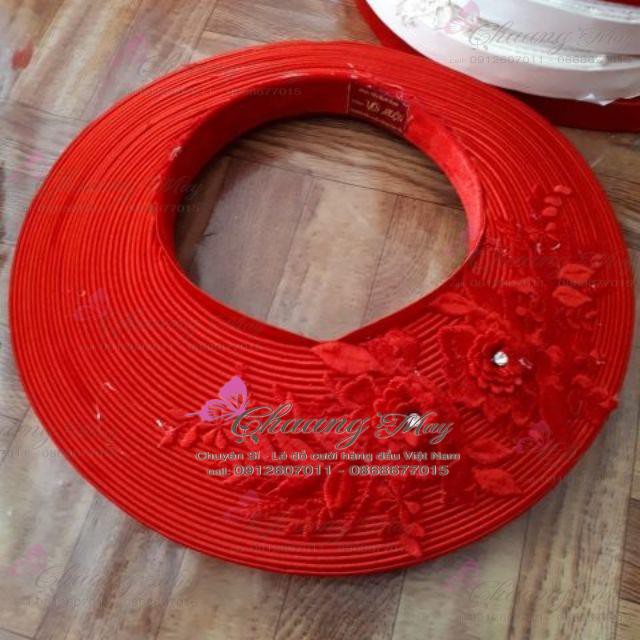 Khăn xếp đính hoa đính hạt 30 vòng khăn đóng cỡ trung