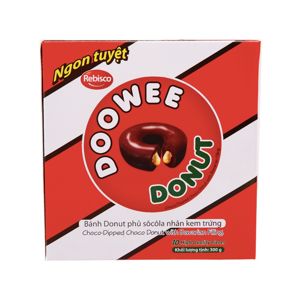 Bánh Doowee Donut Phủ Sôcôla Nhân Kem Trứng
