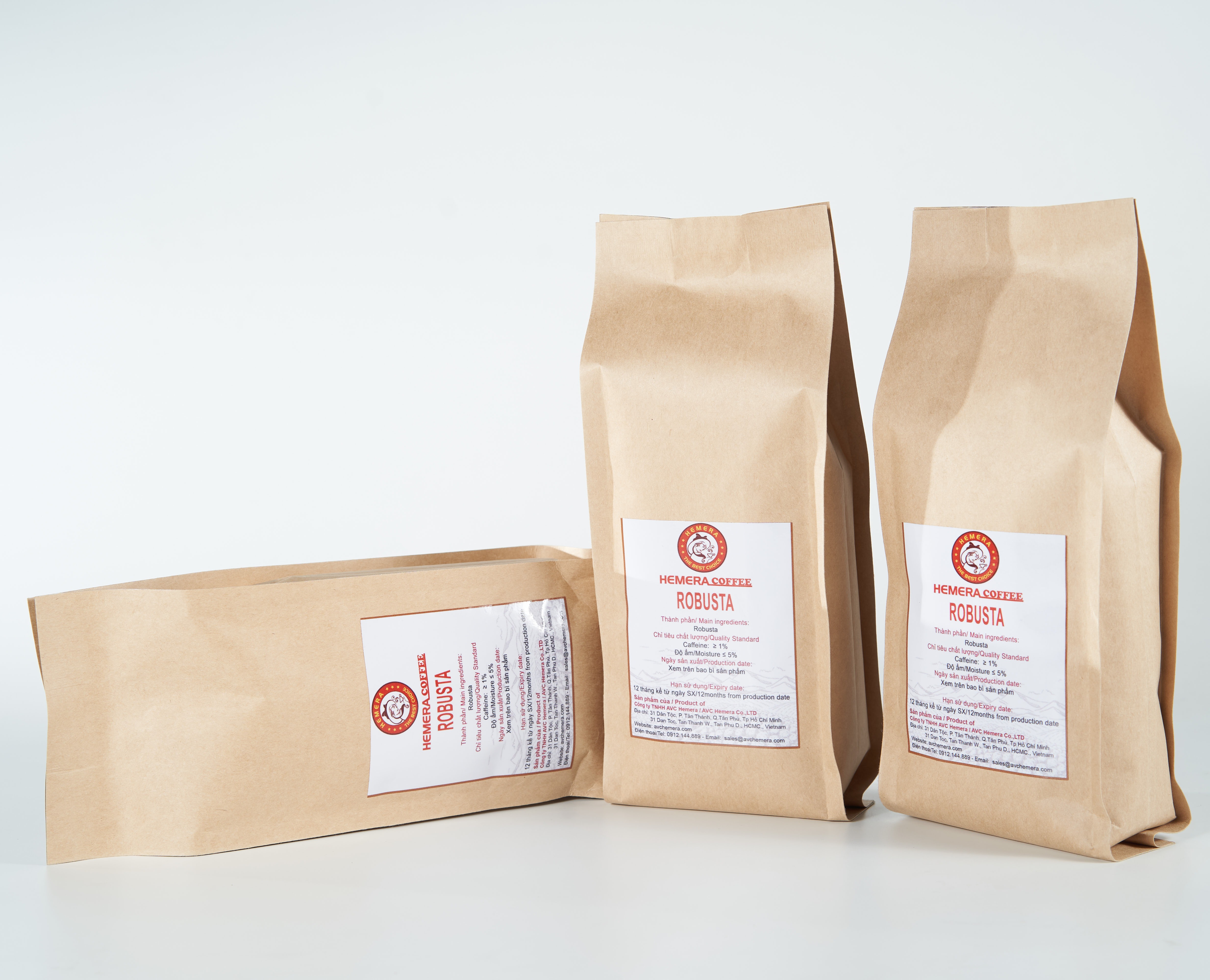 [HCM]CÀ PHÊ HẠT NGUYÊN CHẤT ROBUSTA RANG MỘC HEMERA COFFEE 500GR