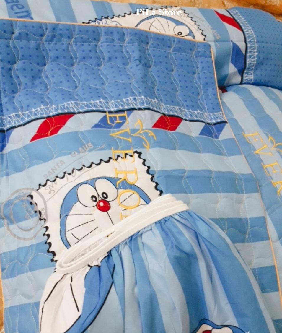 [HCM]Bộ Drap Nệm Cotton Poly Hàn Quốc Doremon