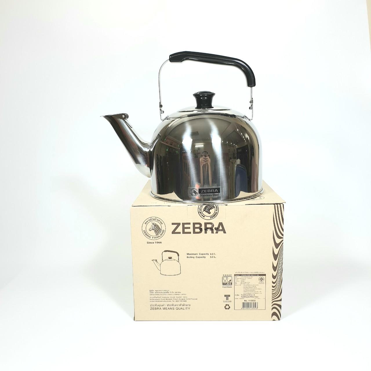 [HCM]Ấm Đun Inox Zebra Bella 4L-113532