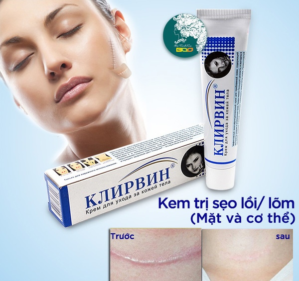 Kem mờ thâm mờ sẹo klivin Cream Nga, Giúp làn da căng mịn, trắng sáng, liền sẹo, an toàn khi sử dụng