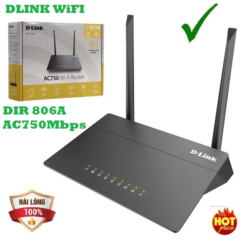 Bộ phát wifi băng tần kém chuẩn ac750mbps dir 806a dlink