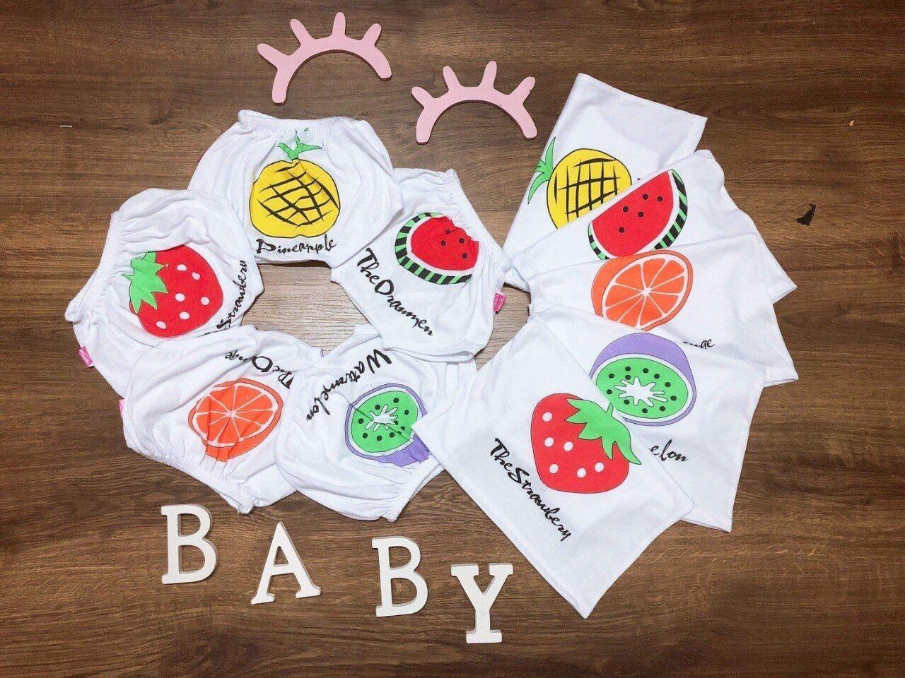 sét 5 bộ cotton quần chip hoa quả   (KÈM QUÀ TẶNG)