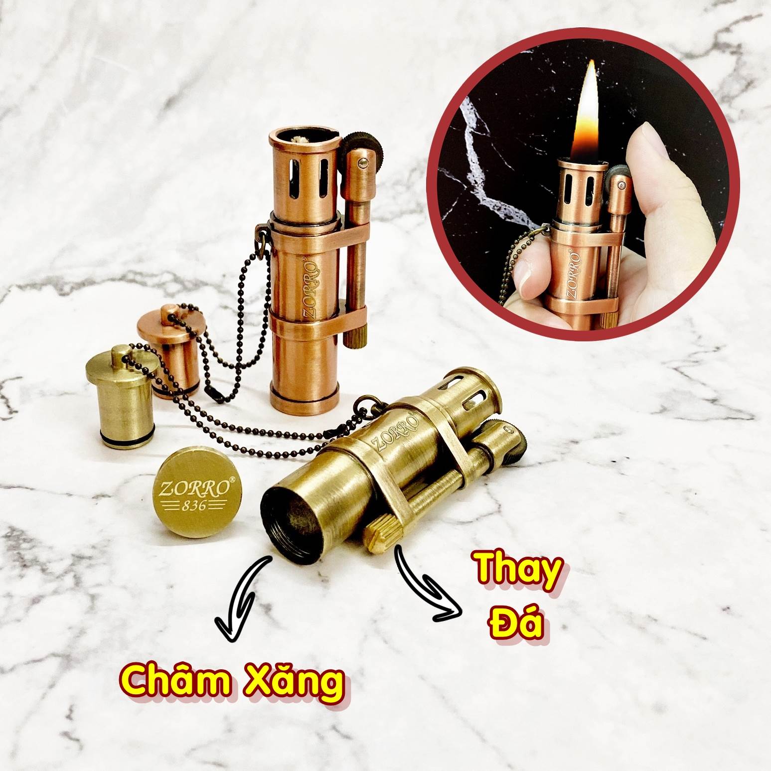 BẬT LỬA XĂNG ĐÁ CỔ  836 - (XÀI XĂNG)