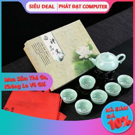 Bộ tách trà cá 3d đá ngọc xanh siêu đẹp siêu sang - bộ ấm chén ngọc 3d gồm 1 ấm và 6 tách uống trà- ấm pha trà nhật - tách hãm trà - ấm hãm trè - tách hãm trà