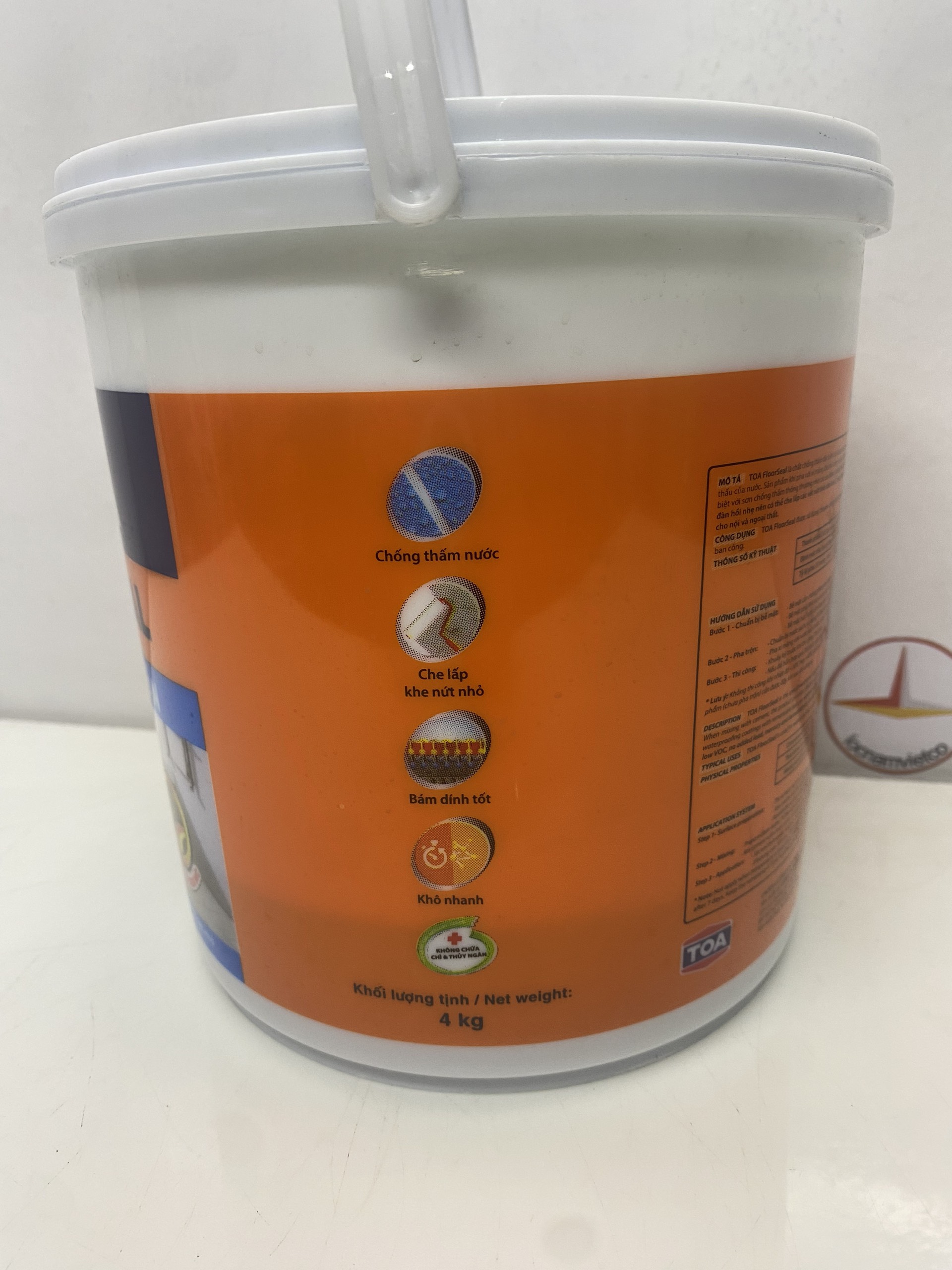 Chống thấm sàn Toa Floorseal 4Kg, chống thấm pha xi măng