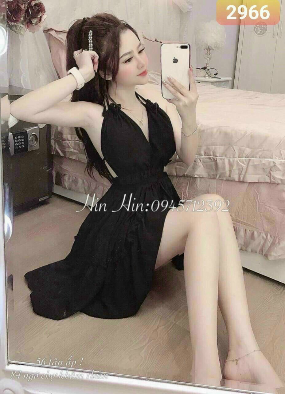 ĐẦM XÒE CỘT NƠ CỔ HỞ LƯNG SEXY DD047