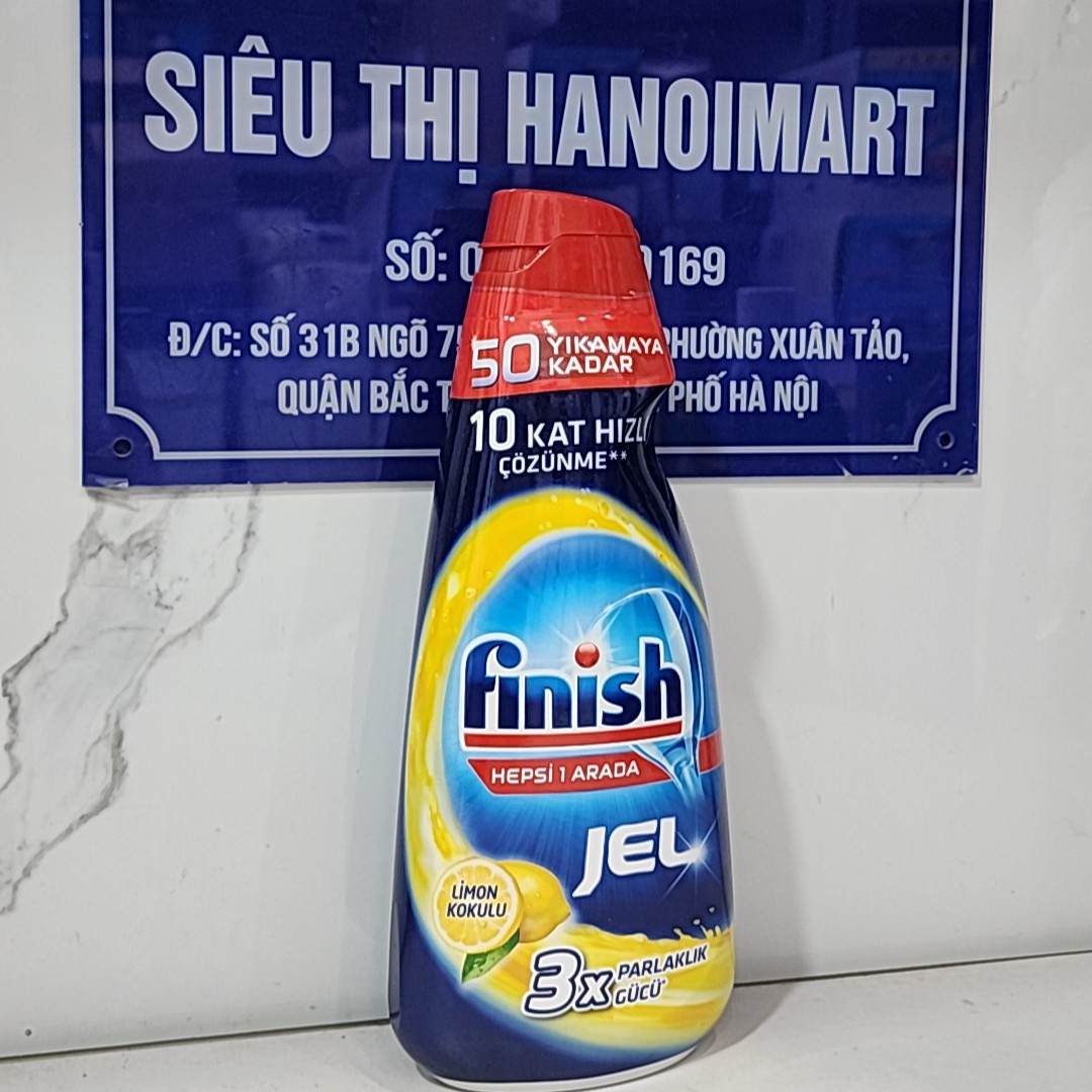 Nước rửa bát Finish Gel dùng cho Máy rửa bát 1500ml hoặc Nước gel all in one max 1L