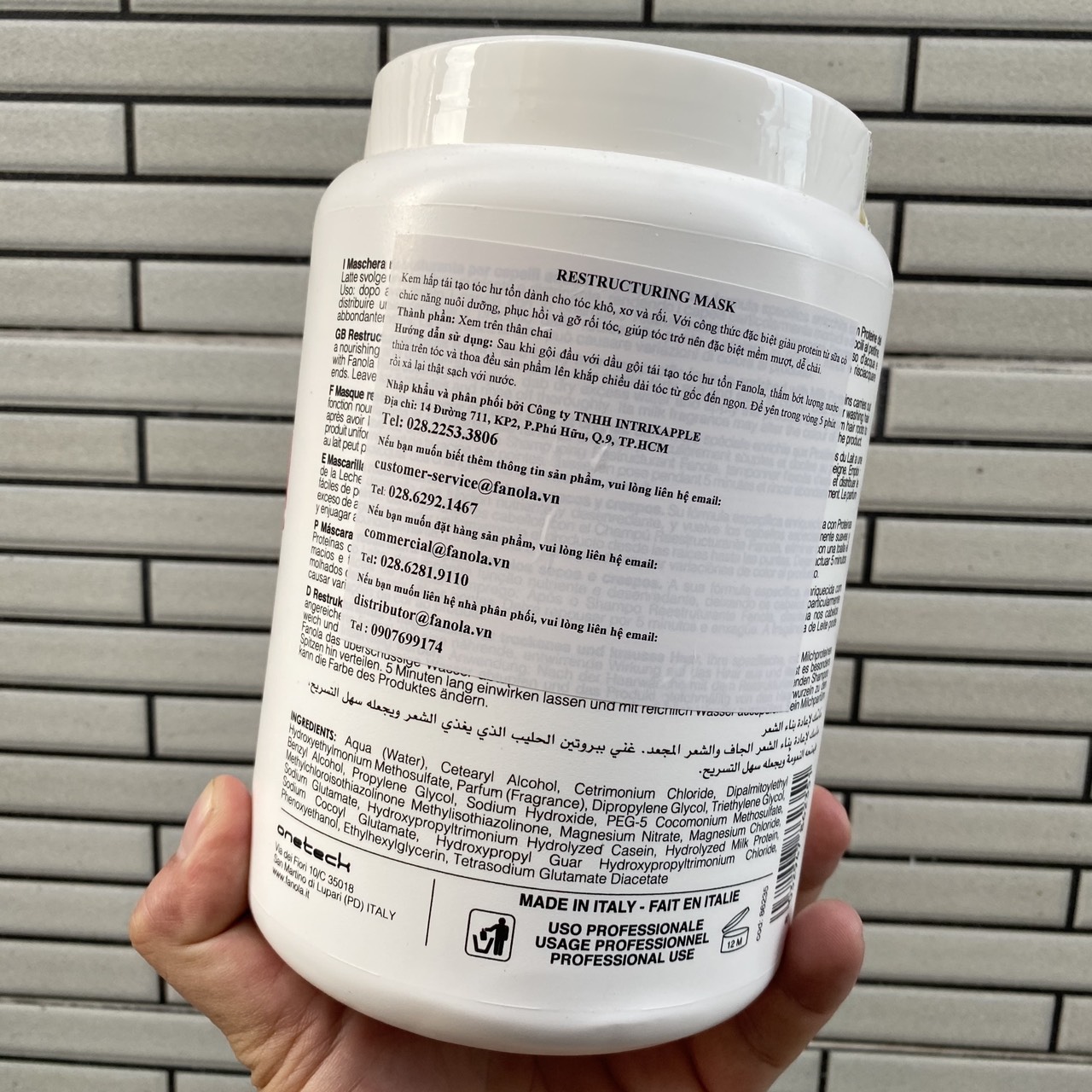 [HCM]Hấp dầu Fanola Nutricare Restructuring chăm sóc tóc hư tổn 1500ml